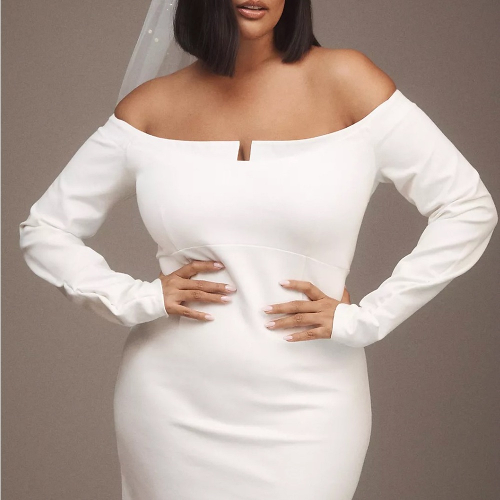 NWT Anthropologie BHLDN Gianna Off-The-Shoulder Twofer Dress Size L, XL, 1X NEW